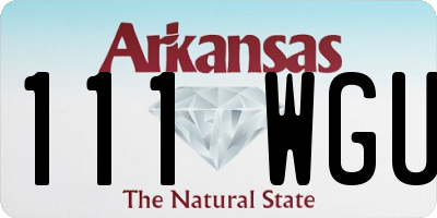 AR license plate 111WGU