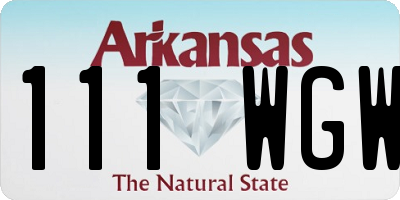 AR license plate 111WGW