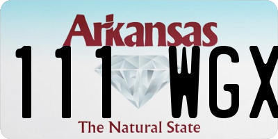 AR license plate 111WGX