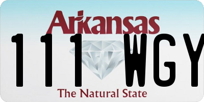 AR license plate 111WGY