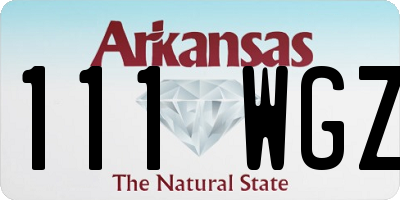AR license plate 111WGZ