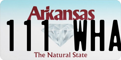 AR license plate 111WHA
