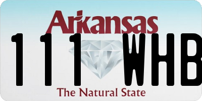 AR license plate 111WHB