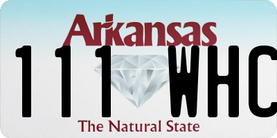 AR license plate 111WHC