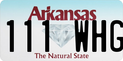 AR license plate 111WHG