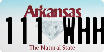 AR license plate 111WHH