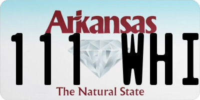 AR license plate 111WHI