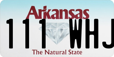 AR license plate 111WHJ