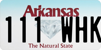 AR license plate 111WHK