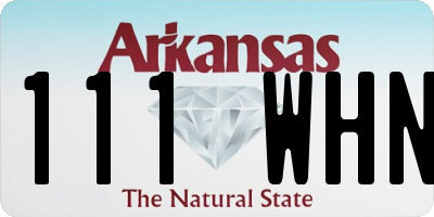 AR license plate 111WHN