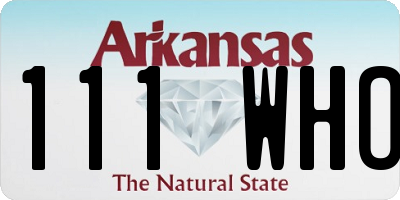 AR license plate 111WHO