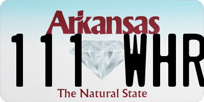 AR license plate 111WHR