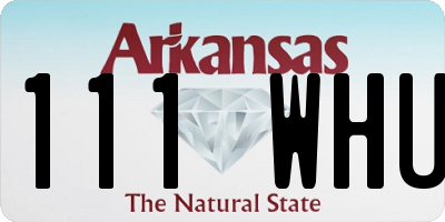 AR license plate 111WHU