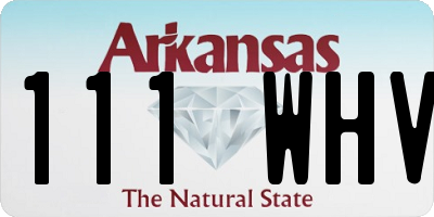 AR license plate 111WHV