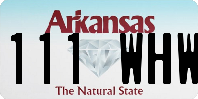 AR license plate 111WHW