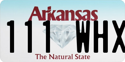 AR license plate 111WHX