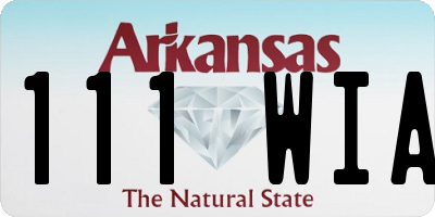 AR license plate 111WIA