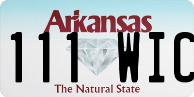 AR license plate 111WIC