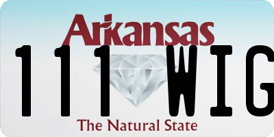 AR license plate 111WIG
