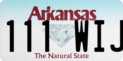 AR license plate 111WIJ