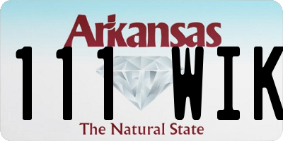 AR license plate 111WIK