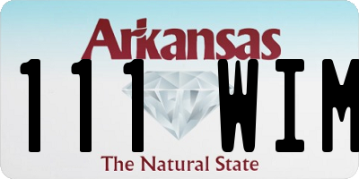 AR license plate 111WIM