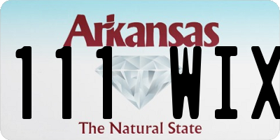 AR license plate 111WIX