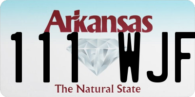 AR license plate 111WJF
