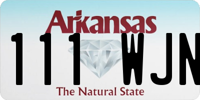 AR license plate 111WJN