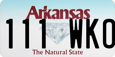AR license plate 111WKO