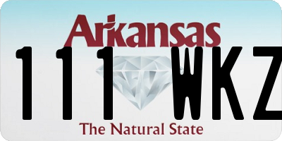 AR license plate 111WKZ