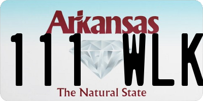 AR license plate 111WLK