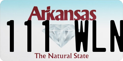 AR license plate 111WLN