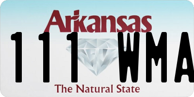 AR license plate 111WMA