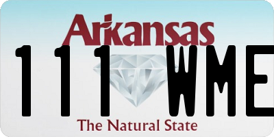 AR license plate 111WME