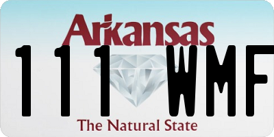 AR license plate 111WMF