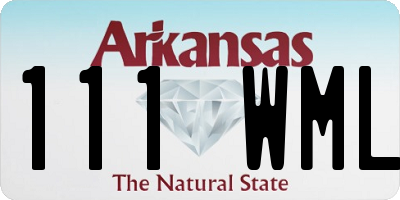 AR license plate 111WML