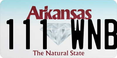 AR license plate 111WNB