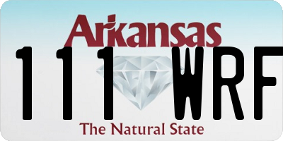 AR license plate 111WRF