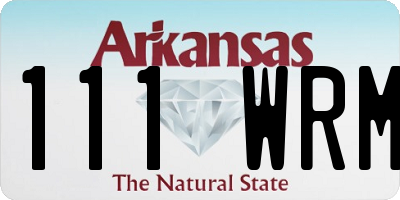 AR license plate 111WRM