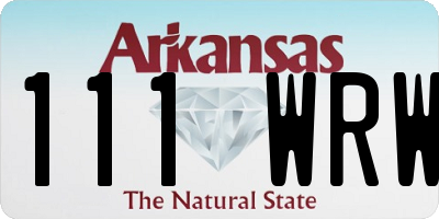 AR license plate 111WRW
