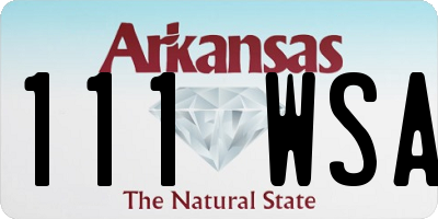 AR license plate 111WSA