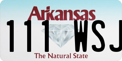 AR license plate 111WSJ