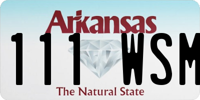 AR license plate 111WSM