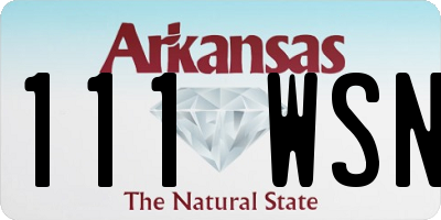 AR license plate 111WSN