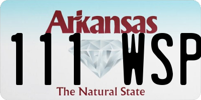 AR license plate 111WSP