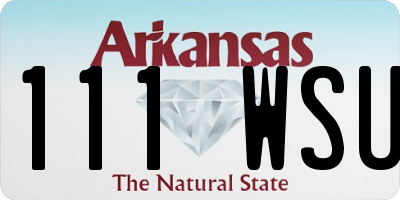 AR license plate 111WSU