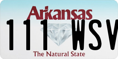 AR license plate 111WSV