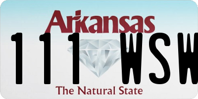 AR license plate 111WSW