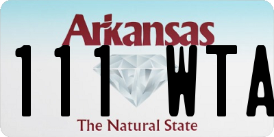 AR license plate 111WTA